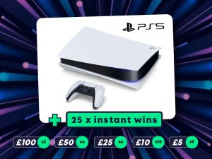 PS5 Disc Edition + 25 instant win cash prizes