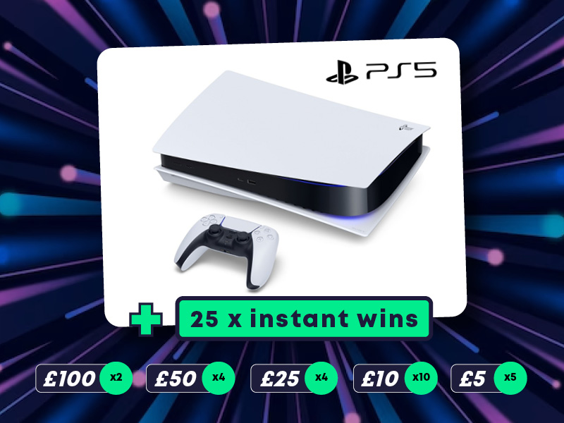 PS5 Disc Edition + 25 instant win cash prizes