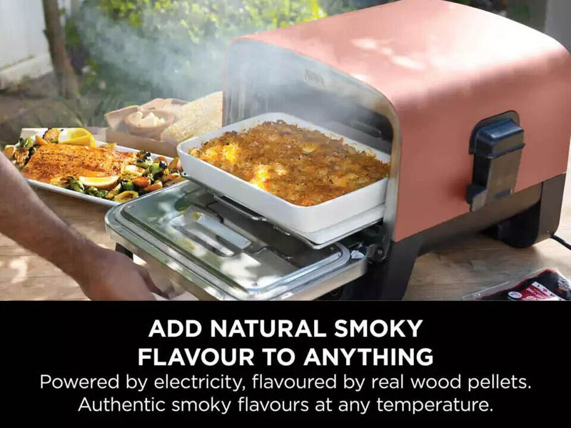 Ninja Woodfire Outdoor Oven, artisan pizza maker and BBQ smoker with stand & cover