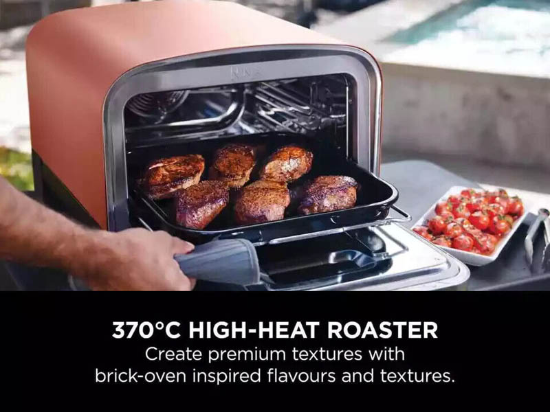 Ninja Woodfire Outdoor Oven, artisan pizza maker and BBQ smoker with stand & cover