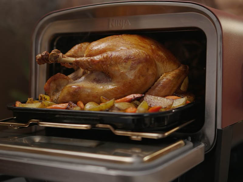 Ninja Woodfire Outdoor Oven, artisan pizza maker and BBQ smoker with stand & cover