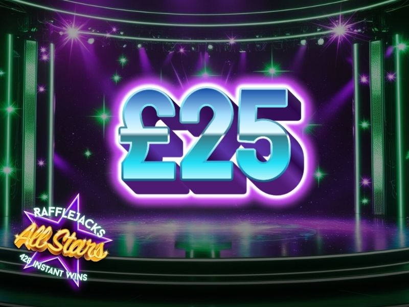 Rafflejacks All Stars - 428 instant wins - £2,000 in prizes & £250 end prize
