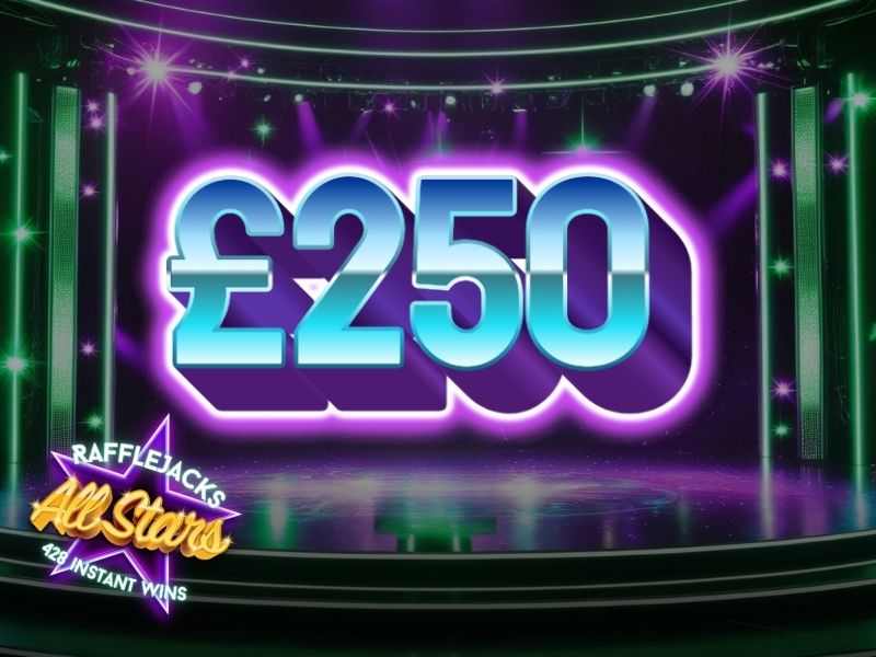 Rafflejacks All Stars - 428 instant wins - £2,000 in prizes & £250 end prize
