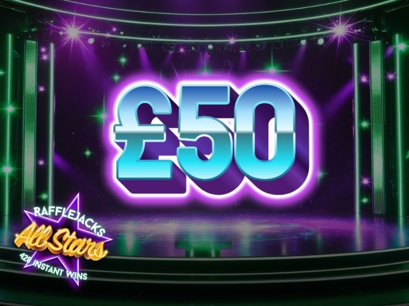 Rafflejacks All Stars - 428 instant wins - £2,000 in prizes & £250 end prize